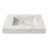 Lavabo suspendido Otium Boreal 800 mm piedra sinterizada con estante efecto mármol blanco