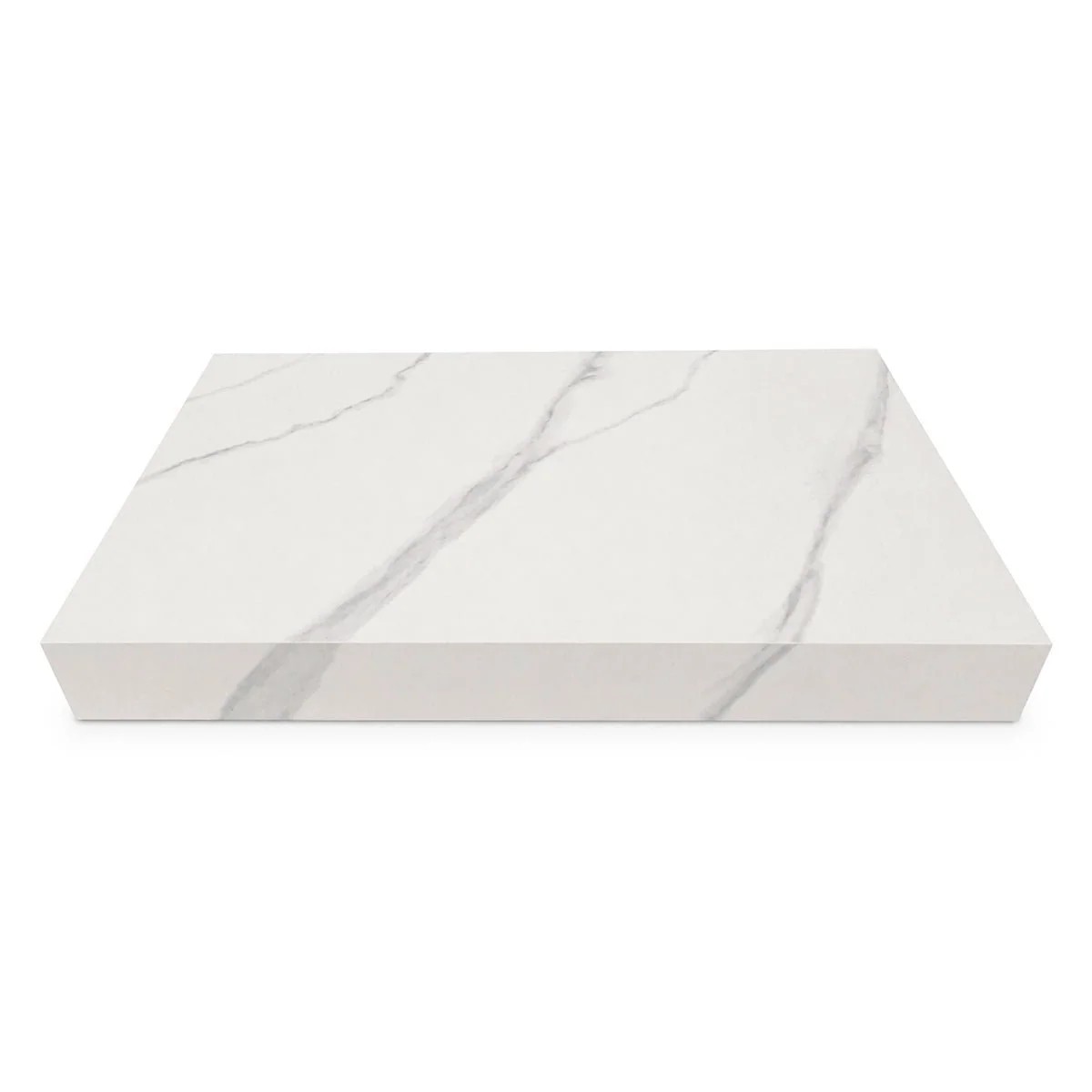 Lavabo suspendido Otium Boreal 800 mm piedra sinterizada con estante efecto mármol blanco