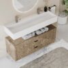 Lavabo suspendido Shower & Design YAMDROK 1200 mm solid surface blanco mate 2 orificios