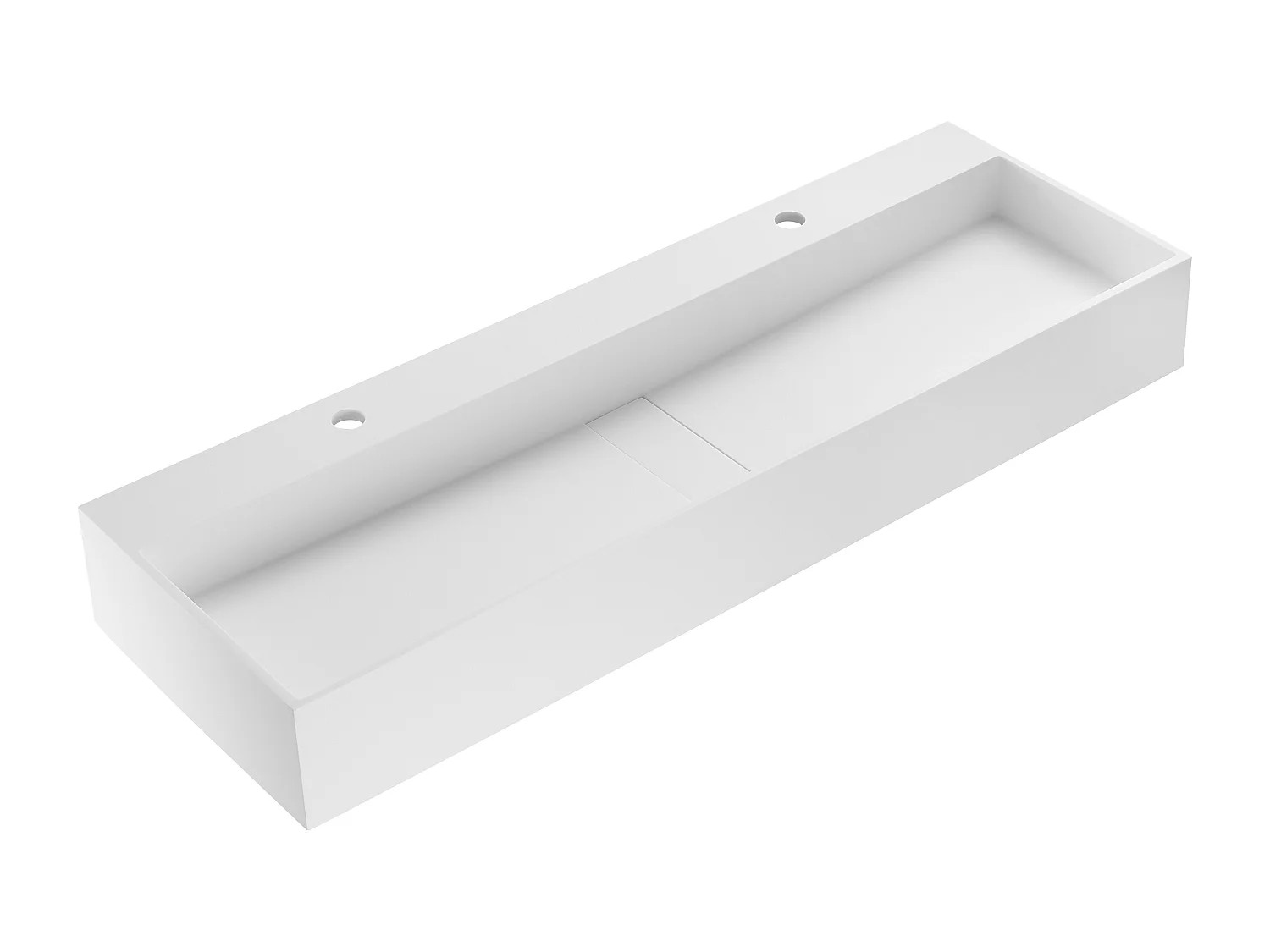 Lavabo suspendido Shower & Design YAMDROK 1200 mm solid surface blanco mate 2 orificios
