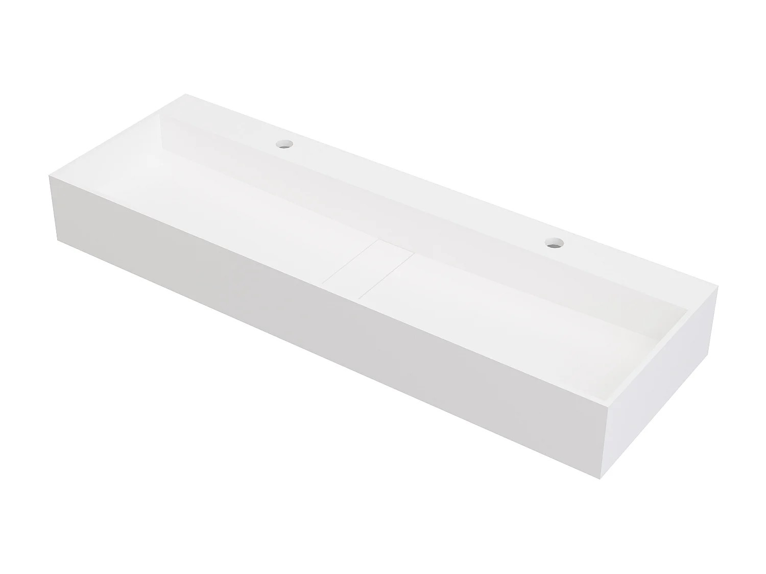 Lavabo suspendido Shower & Design YAMDROK 1200 mm solid surface blanco mate 2 orificios