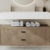 Lavabo suspendido Shower & Design YAMDROK 1200 mm solid surface blanco mate 2 orificios