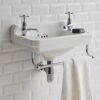 Lavamanos suspendido Burlington Edwardian 510 mm porcelana blanco brillo 2 orificios