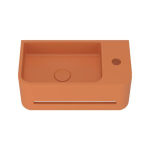 Lavamanos suspendido Harbour Concrete 430 mm curvo naranja tostado