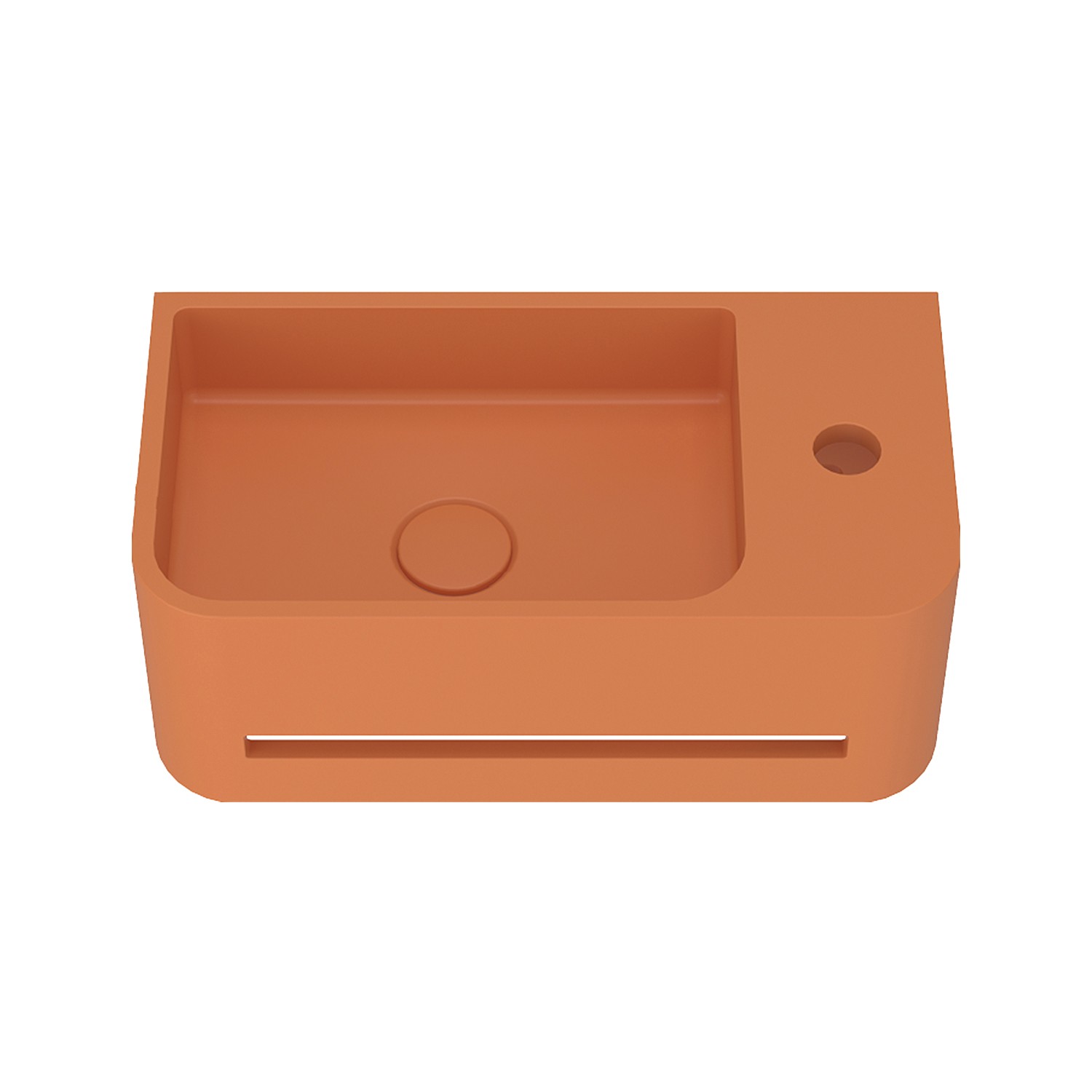 Lavamanos suspendido Harbour Concrete 430 mm curvo naranja tostado
