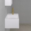 Lavamanos suspendido Lusso Stone Art 500 mm con toallero blanco mate