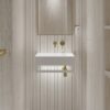Lavamanos suspendido Lusso Stone Art 500 mm con toallero blanco mate