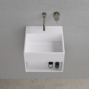 Lavamanos suspendido Lusso Stone Ethos Mini 330 mm piedra blanco mate