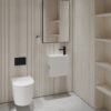 Lavamanos suspendido Lusso Stone Modul 400 mm piedra blanco mate 1 orificio