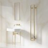 Radiador toallero eléctrico Reina Pelmo seco 1500 × 200 mm 95 W latón cepillado