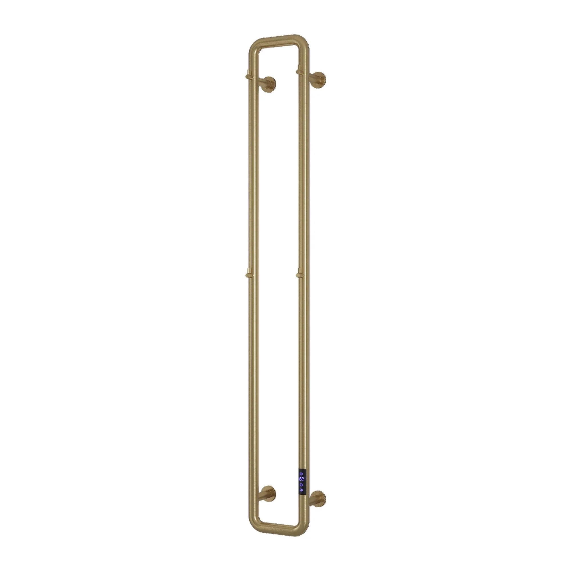 Radiador toallero eléctrico Reina Pelmo seco 1500 × 200 mm 95 W latón cepillado