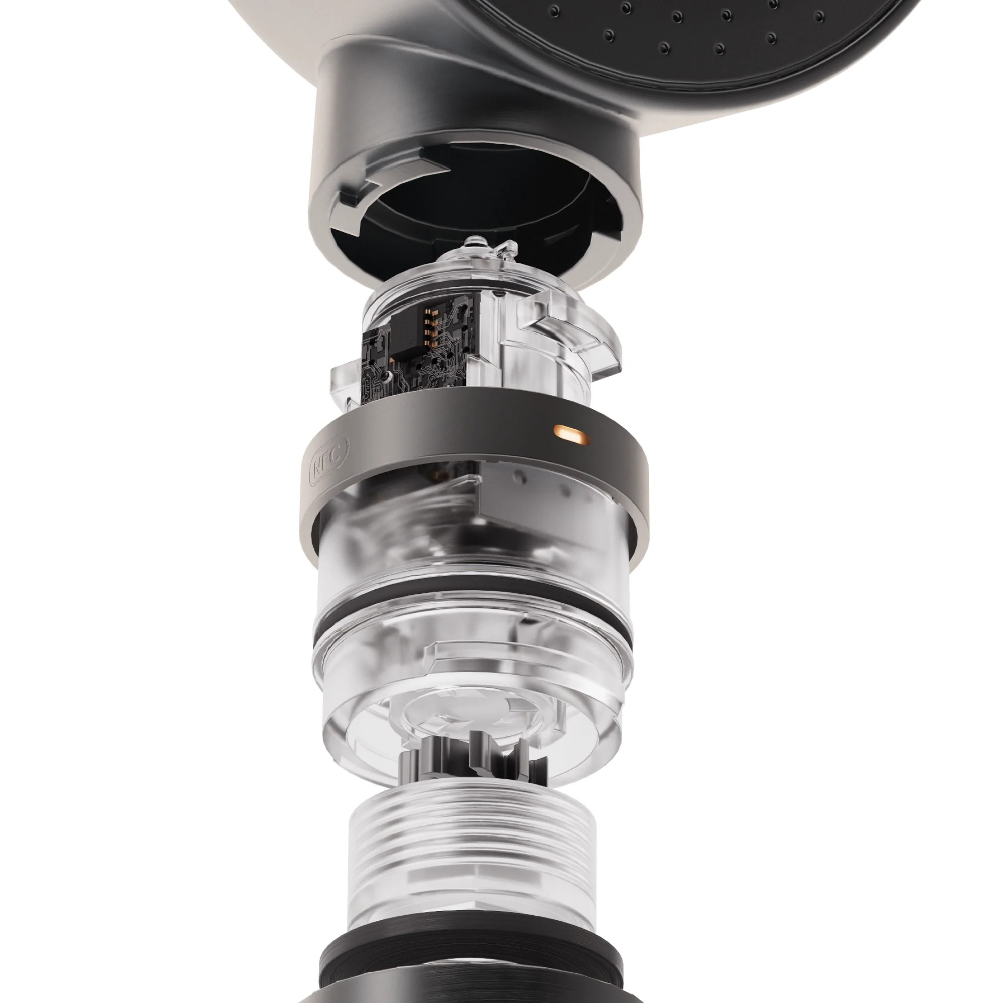 Rociador de ducha Hello Klean Shower Head+ teleducha con filtro y app cromado cepillado