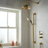 Rociador de ducha VADO Booth & Co. Axbridge clásico 200 mm con brazo mural latón cepillado