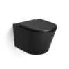 Taza suspendida Loma Rimless negro mate 520 mm asiento amortiguado