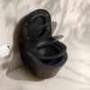 Taza suspendida Loma Rimless negro mate 520 mm asiento amortiguado