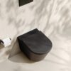 Taza suspendida Loma Rimless negro mate 520 mm asiento amortiguado
