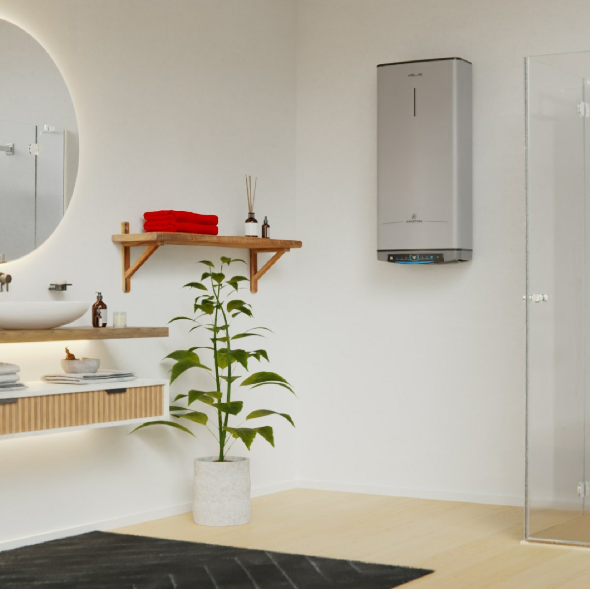 Termo eléctrico plano Ariston Velis Tech Dry Wifi 50 L 1,5 kW