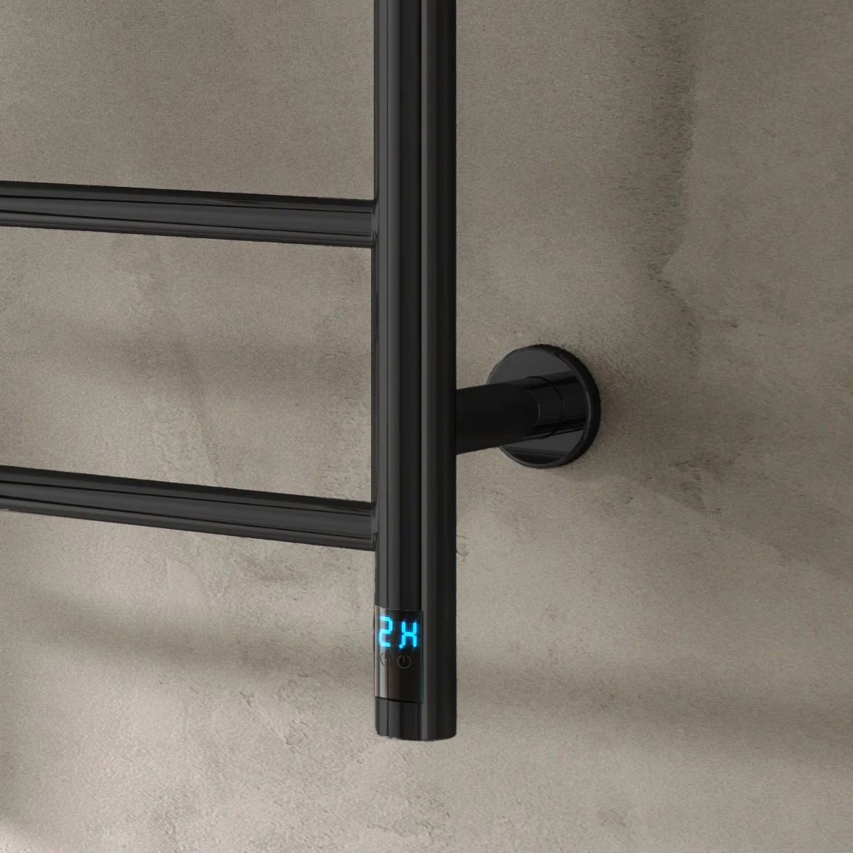 Toallero eléctrico con estante Reina Maira seco 1190 × 500 mm 165 W negro mate