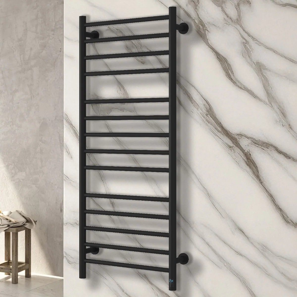 Toallero eléctrico Reina Arnage seco 1200 × 500 mm 165 W negro mate