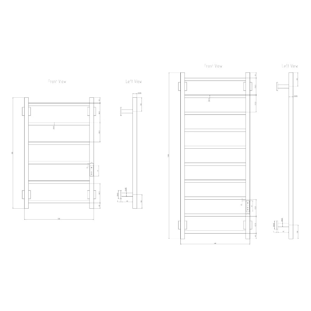 Toallero eléctrico Reina Velino seco 1200 × 500 mm 170 W latón cepillado